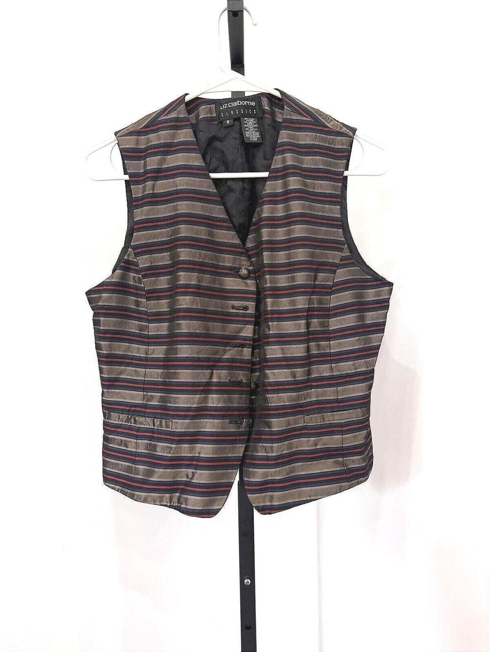 Liz Claiborne Classics Striped Vest Size 8